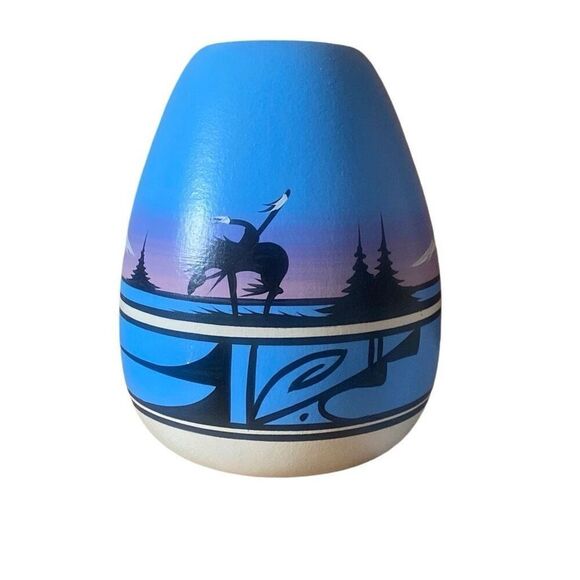 Cedar Mesa Pottery Navajo Desert Purple Vase Artist Signed Dine vintage - Picture 5 of 7